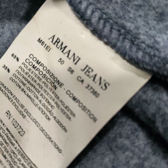 Armani Jeans Gray Front Pocket Hooded Pullover Sweatshirt Men's Size Large - Picture 8 of 14